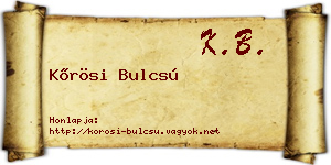 Kőrösi Bulcsú névjegykártya